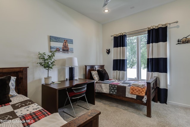 11604 Uxbridge Ave, Lubbock, TX 79424 - carpeted bedroom with a desk and recessed lighting