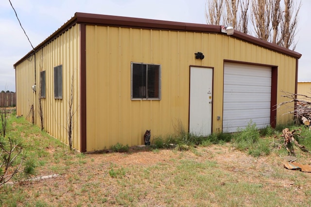 view of outdoor structure featuring a garage