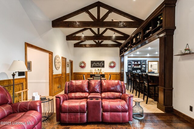 4510 21st St, Lubbock, TX 79407 - living area featuring wood finished floors and wainscoting