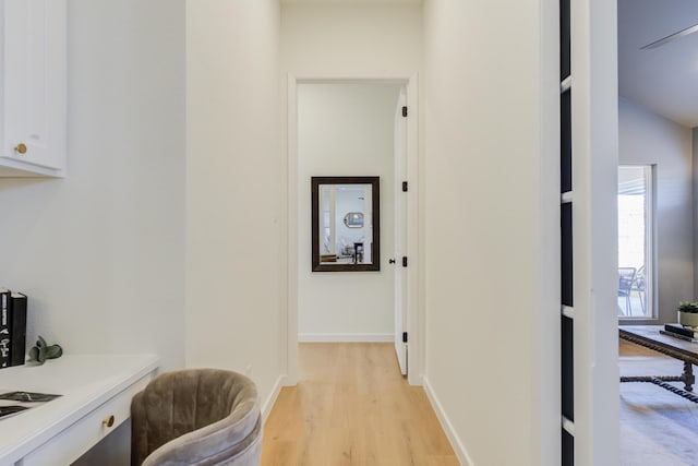 home office featuring light wood-type flooring