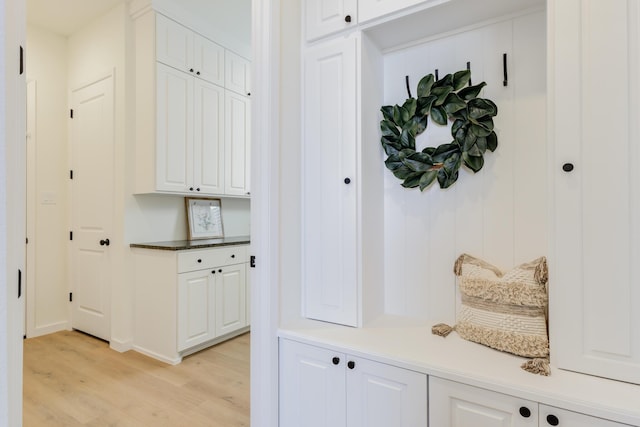 mudroom featuring light hardwood / wood-style flooring