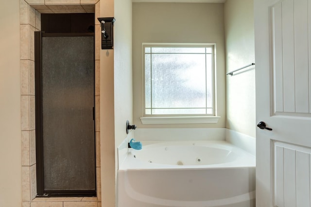 bathroom with independent shower and bath