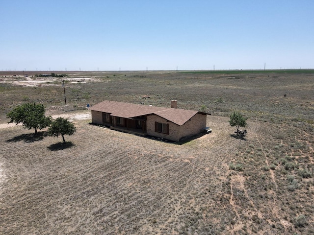 bird's eye view with a rural view