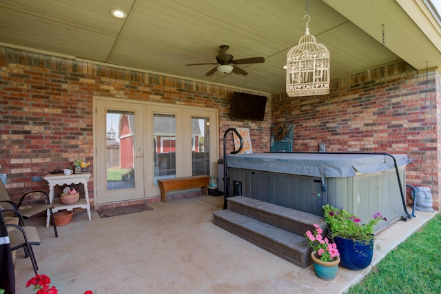 4902 Marshall St, Lubbock, TX 79416 - view of patio with an indoor hot tub and ceiling fan