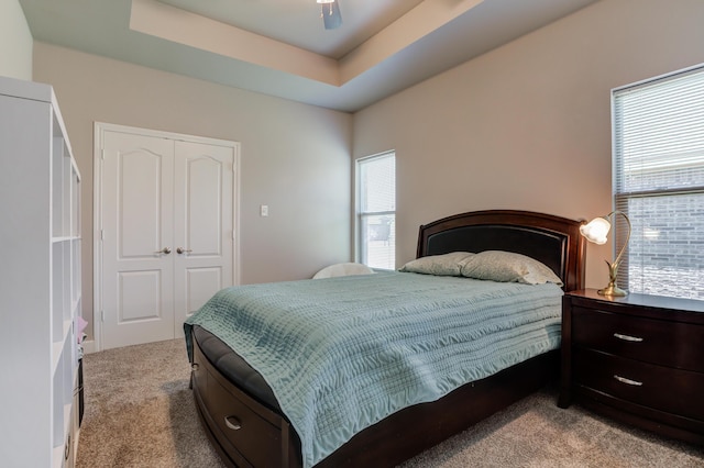 4902 Marshall St, Lubbock, TX 79416 - carpeted bedroom with a closet and a raised ceiling