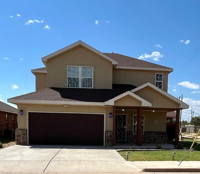 view of front facade featuring a garage