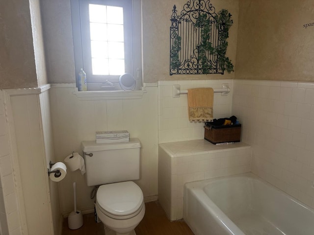 bathroom with a bathtub and toilet