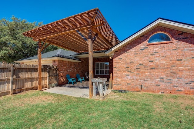 view of patio with a pergola