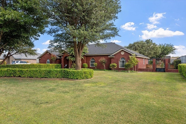 view of front of house featuring a front yard