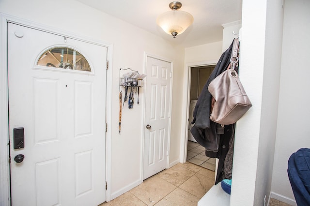 foyer with baseboards