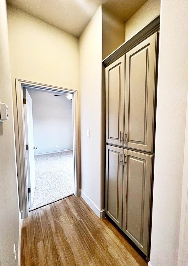 hallway featuring light wood-type flooring