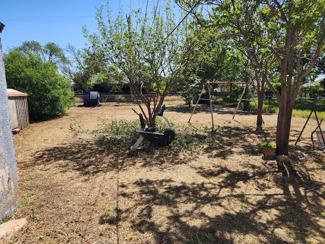 view of yard with a playground