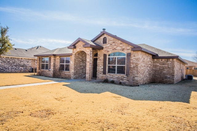 view of front of house with central AC unit