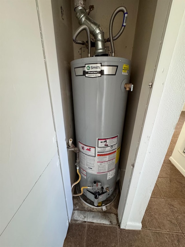 utility room with water heater