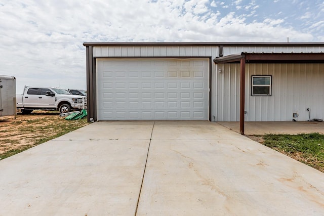 view of garage