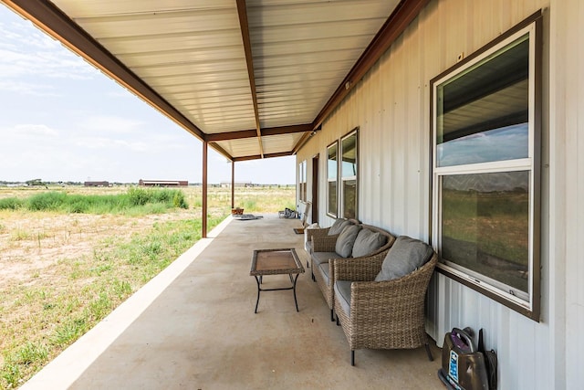 view of patio featuring a rural view