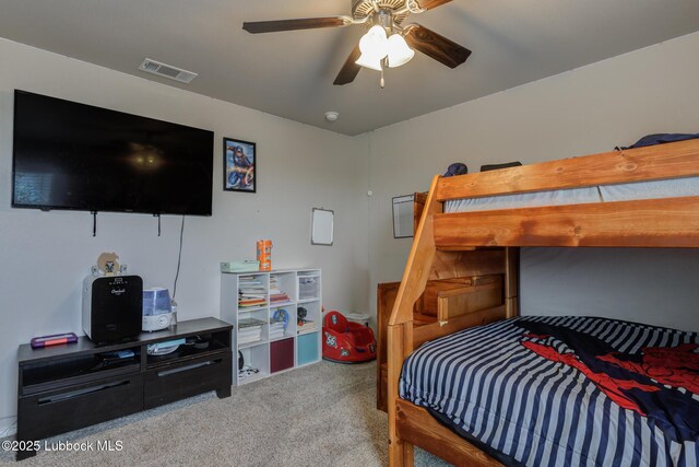10423 Winfield Ave, Lubbock, TX 79424 - bedroom featuring carpet flooring and a ceiling fan