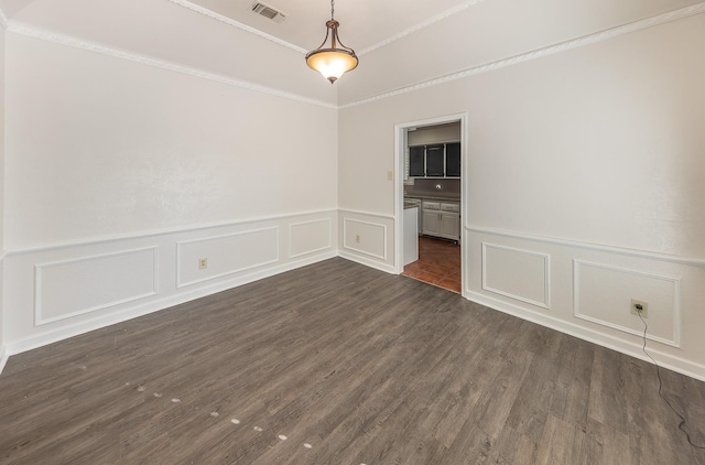 unfurnished room featuring dark hardwood / wood-style floors