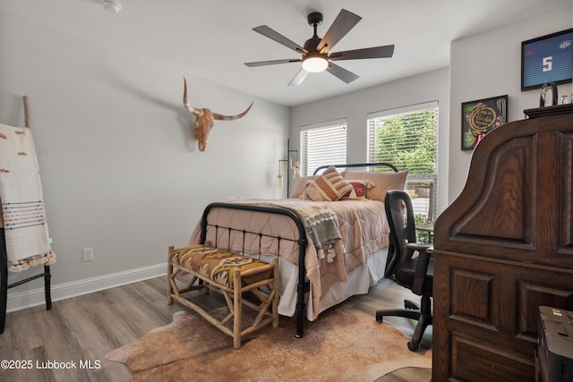 3634 Ridgely Ave, Lubbock, TX 79407 - bedroom with light wood-style floors and ceiling fan