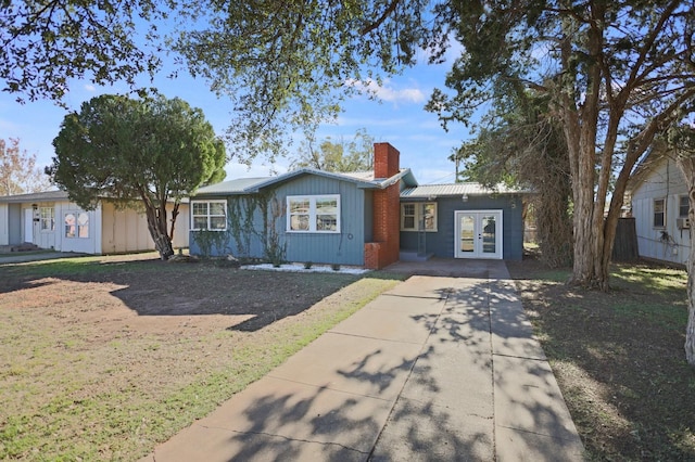 single story home with french doors