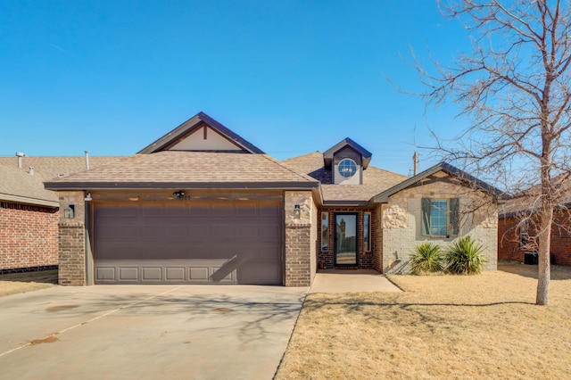 single story home featuring a garage