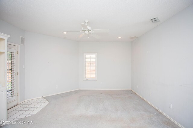 5110 1st Pl, Lubbock, TX 79416 - empty room with light carpet, a ceiling fan, recessed lighting, and baseboards