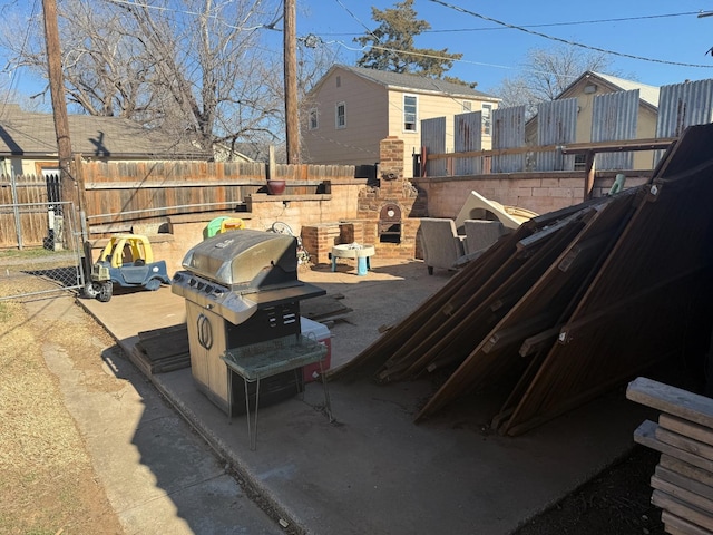 view of patio with grilling area