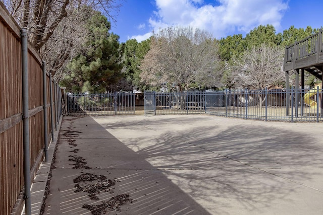 exterior space with fence