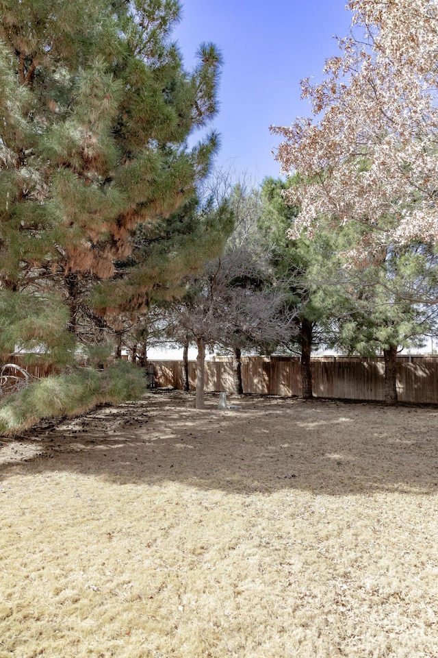 view of yard with fence