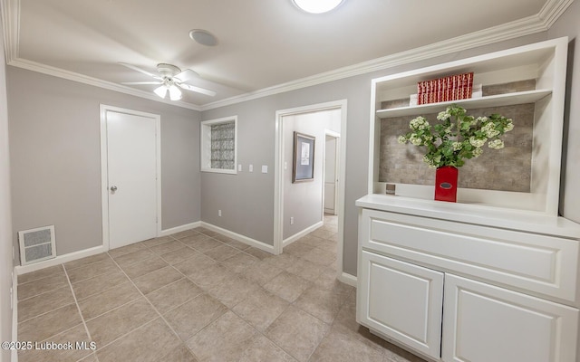 3417 56th St, Lubbock, TX 79413 - corridor featuring ornamental molding and light tile patterned floors