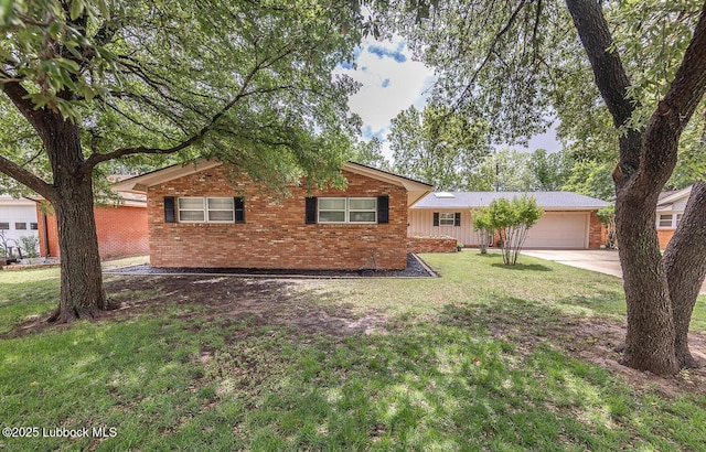 3417 56th St, Lubbock, TX 79413 - single story home featuring brick siding, a front yard, and concrete driveway