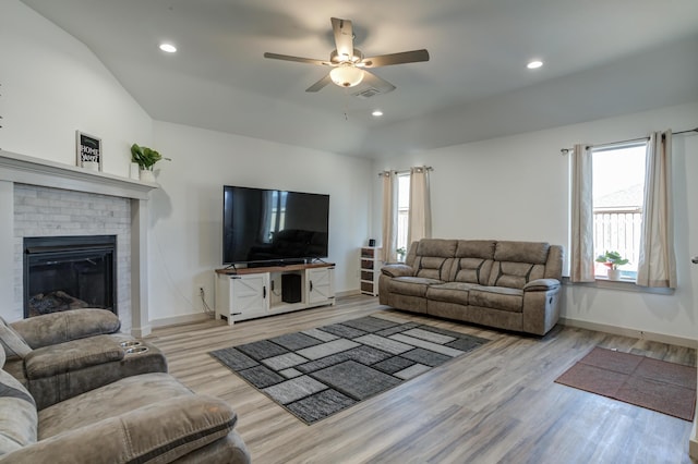 6904 56th St, Lubbock, TX 79407 - living room with a ceiling fan, healthy amount of natural light, wood finished floors, baseboards, and recessed lighting
