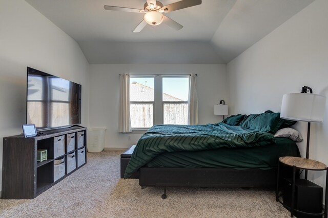 6904 56th St, Lubbock, TX 79407 - carpeted bedroom with lofted ceiling and a ceiling fan