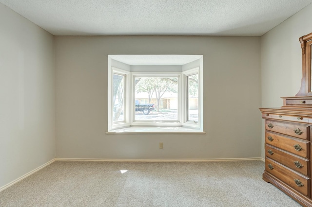 empty room featuring light colored carpet and a textured ceiling