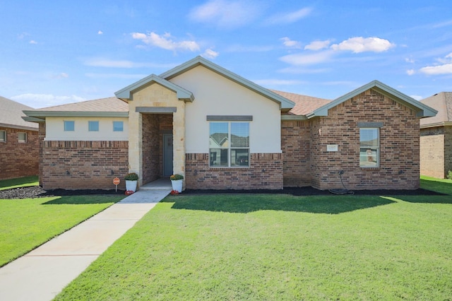 ranch-style home with a front yard