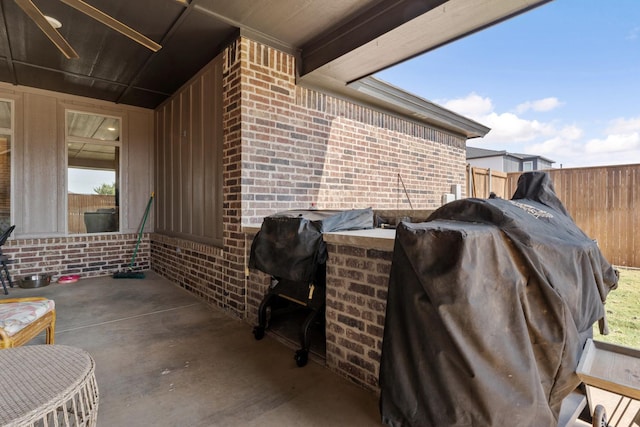 view of patio / terrace with area for grilling