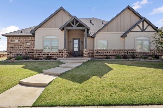 view of front of home with a front yard