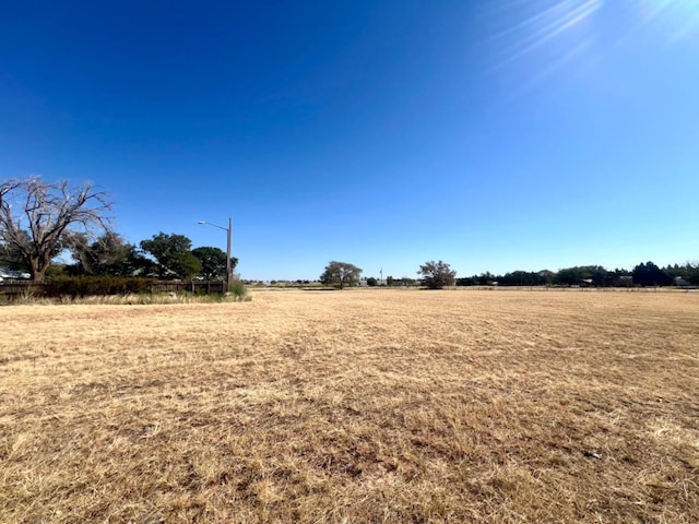 view of yard with a rural view