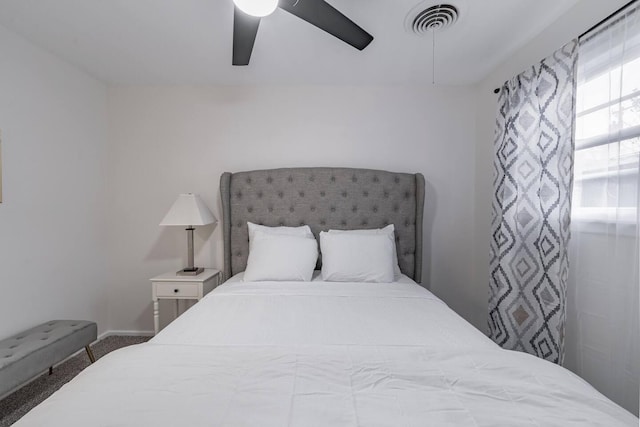 bedroom featuring ceiling fan