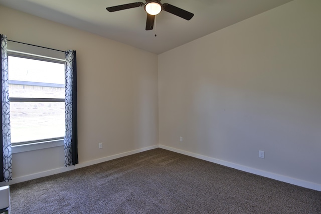 10504 Ave X, Lubbock, TX 79423 - unfurnished room featuring dark carpet, ceiling fan, and healthy amount of natural light