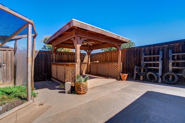 view of patio with a gazebo