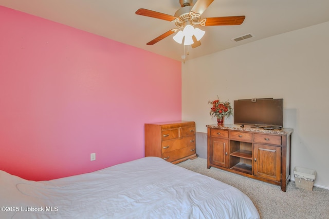 14320 Ave U, Lubbock, TX 79423 - bedroom featuring light colored carpet and a ceiling fan
