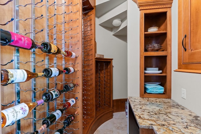 wine area with built in features