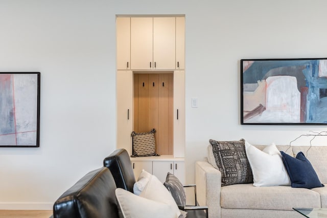 living room featuring light hardwood / wood-style flooring