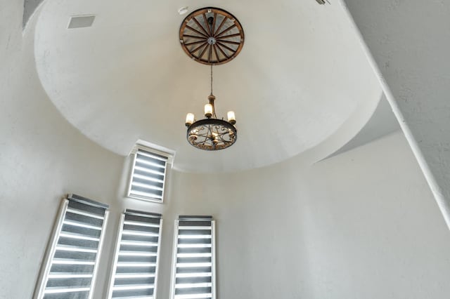 interior details with a notable chandelier