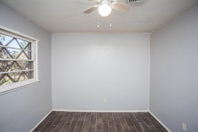 unfurnished room featuring ceiling fan