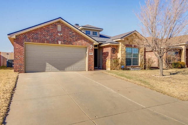 view of front of house with a garage