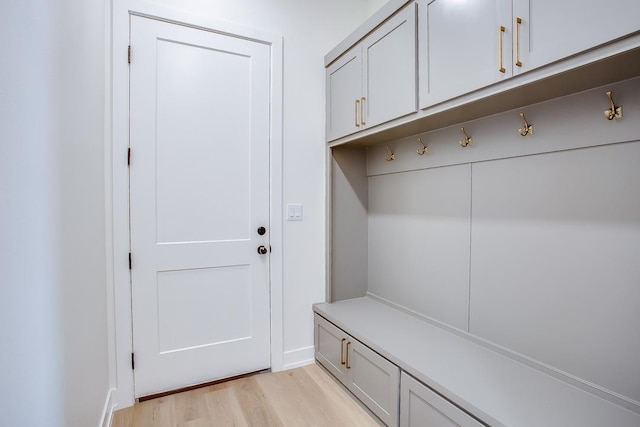 mudroom with light wood-type flooring