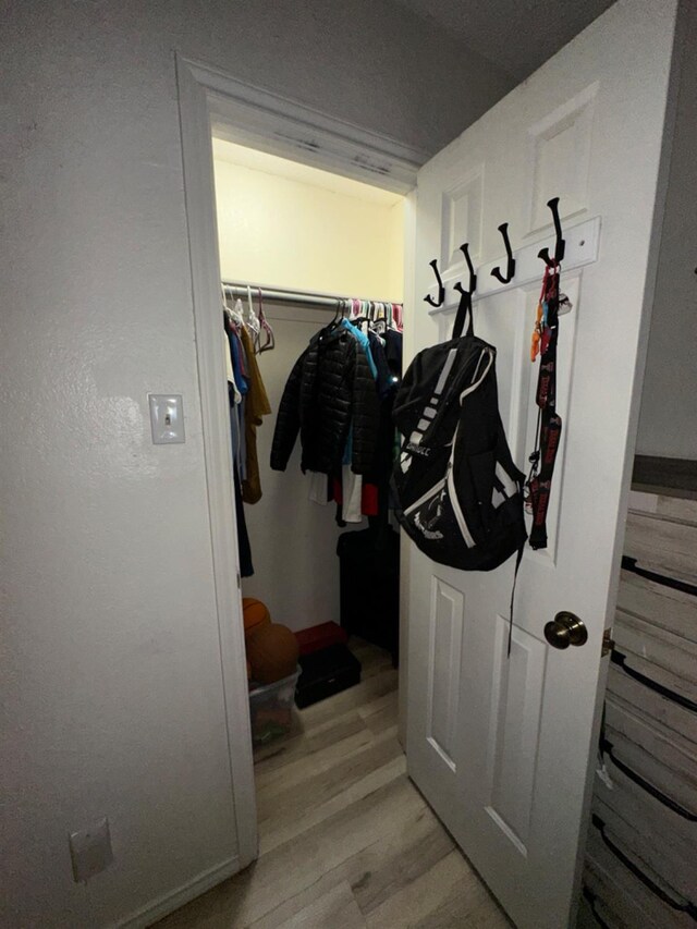 mudroom featuring light hardwood / wood-style flooring