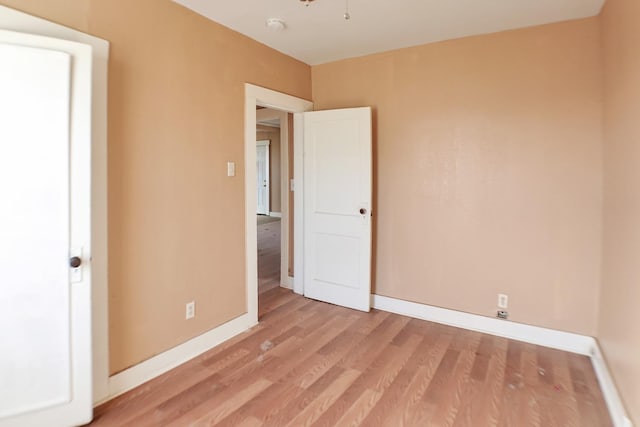 unfurnished bedroom featuring light hardwood / wood-style flooring